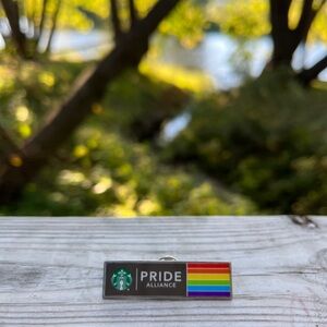 Starbucks 2007 Rare Vintage Pride Alliance LGBTQ+ Rainbow Barista Hat Lapel Pin